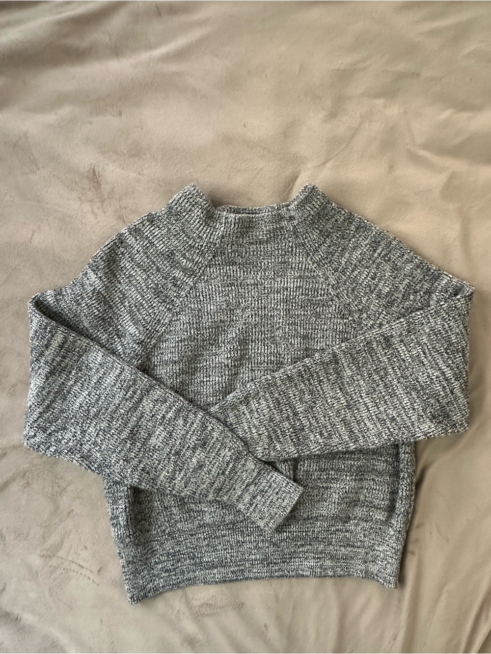 Free People Gray Marled Mock-Neck Sweater
